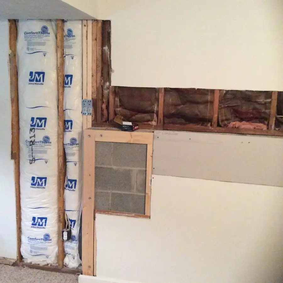 Wall insulation replacement during Contents Cleaning & Restoration in Cambridge